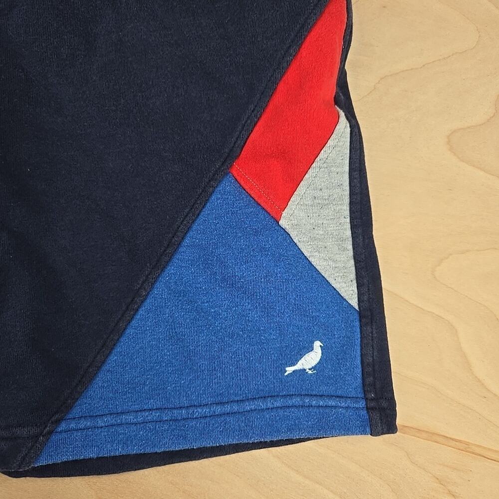 Staple Pigeon Men's Sweat Short Navy Blue/Red Fleece Striped Logo Size L - Picture 2 of 12